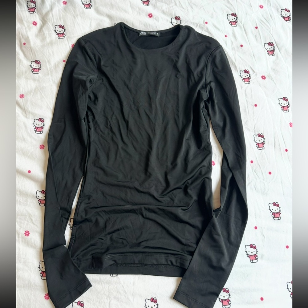 Zara Womens Contour Classic Black Tee